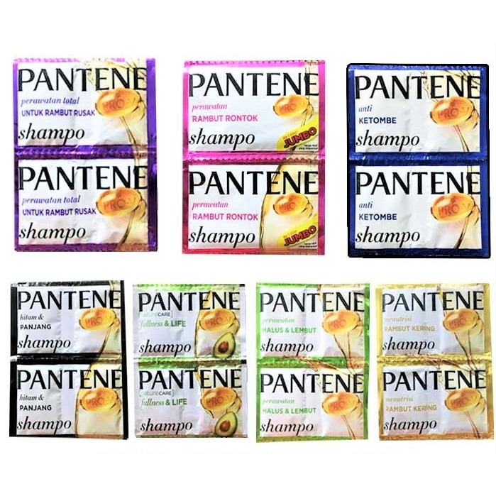 PANTENE SHAMPOO 10gr SACHET HITAM PANJANG KUAT BERKILAU BIRU ANTI KETOMBE DANDRUF PINK PERAWATAN RAM