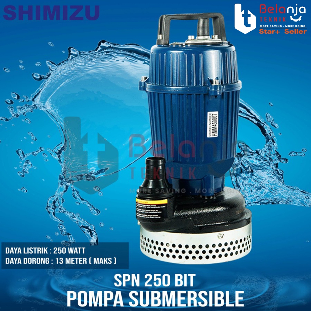 Mesin Pompa Air Celup Shimizu SPN 250 BIT Submersible Pump Pompa Kolam SPN250 13 Meter 250 Watt