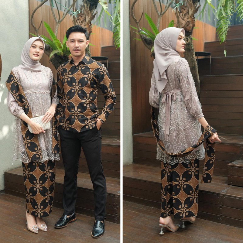 PALING MURAH – JUMBO READY / SET KEBAYA COUPLE KEMEJA BATIK MAHESWARI KEBAYA BROKAT MODERN MODEL TUN