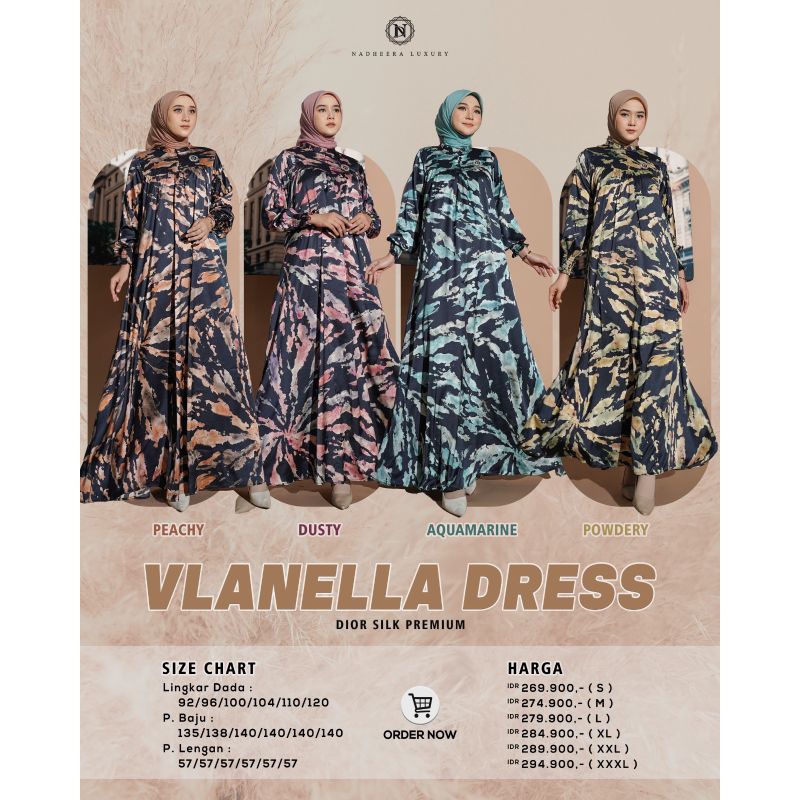 VLANELLA DRESS Gamis Mewah by Nadheera Luxury