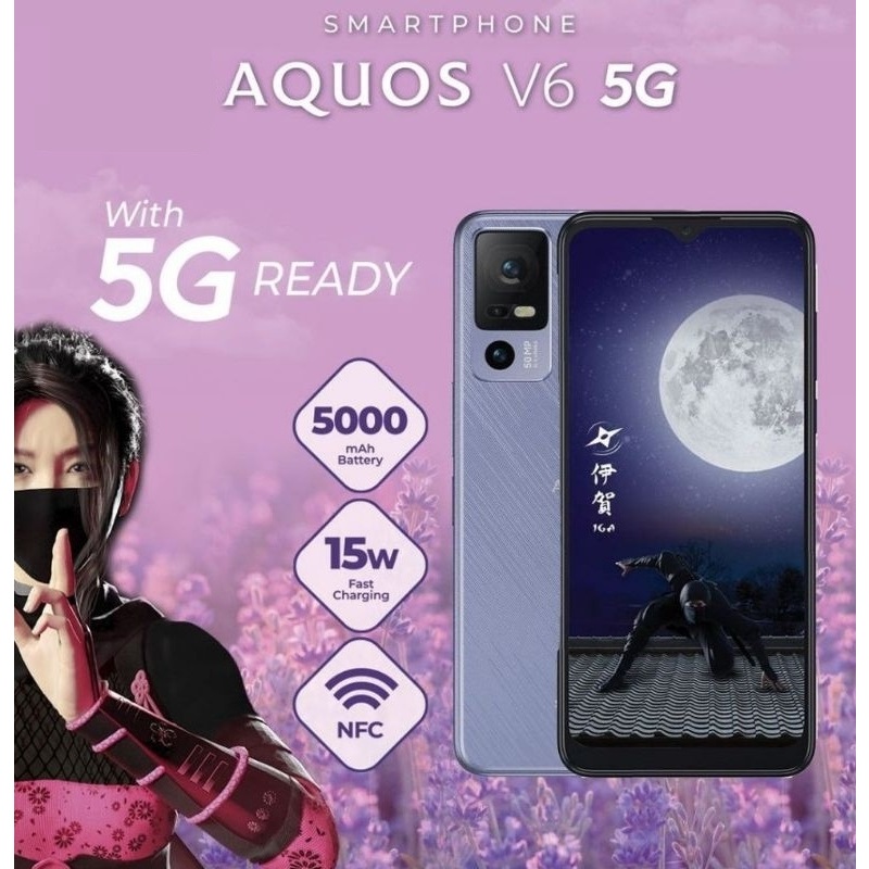 Sharp Smartphone Aquos V6/5G NFC Ready (SH-C05) Resmi