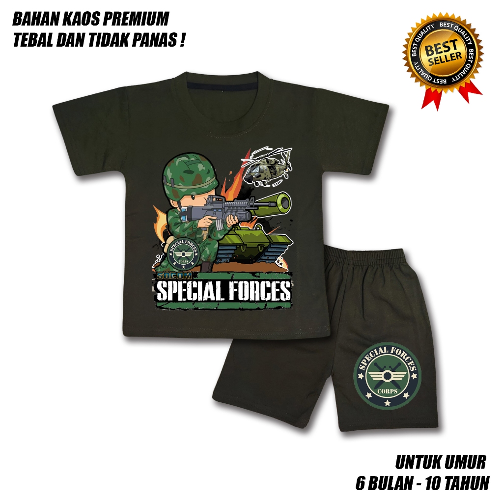 BAJU SETELAN ANAK LAKI LAKI TENTARA ARMY BAHAN PREMIUM / SETELAN ANAK LAKI LAKI USIA 0-10 TAHUN / SE