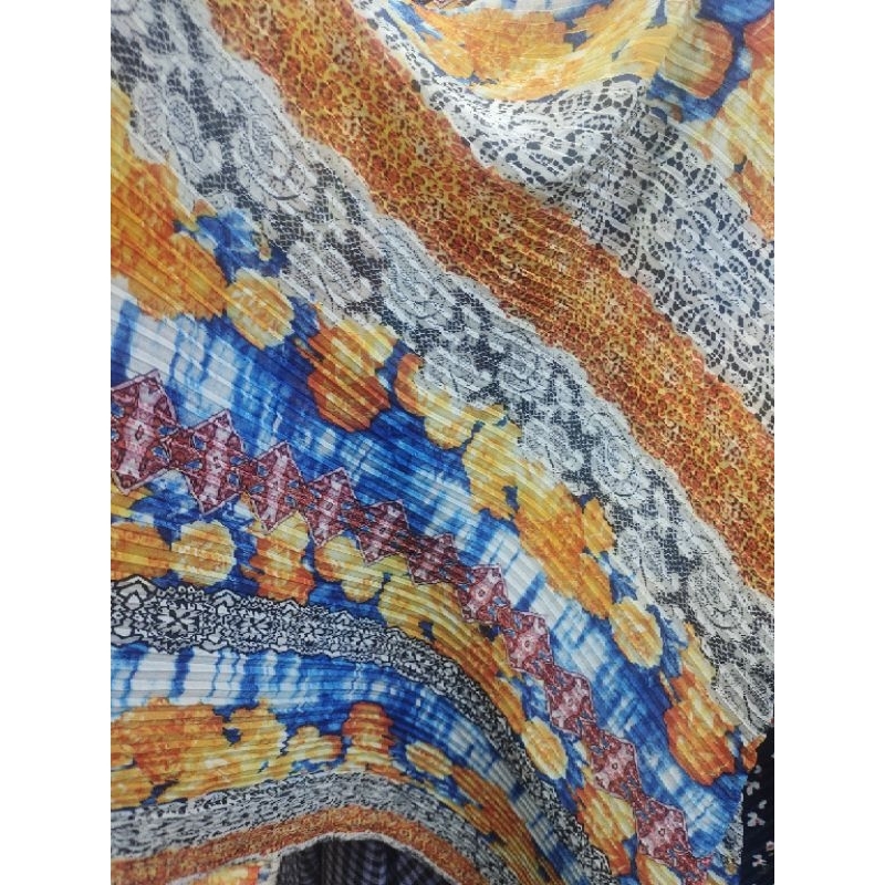 Bahan kain meteran Plisket motif Sc407Dcp harga per 0,5 meter