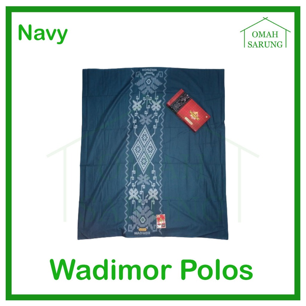 Sarung Tenun Wadimor Polos Tumpal Kembang Warna Navy Original Premium OMAH SARUNG