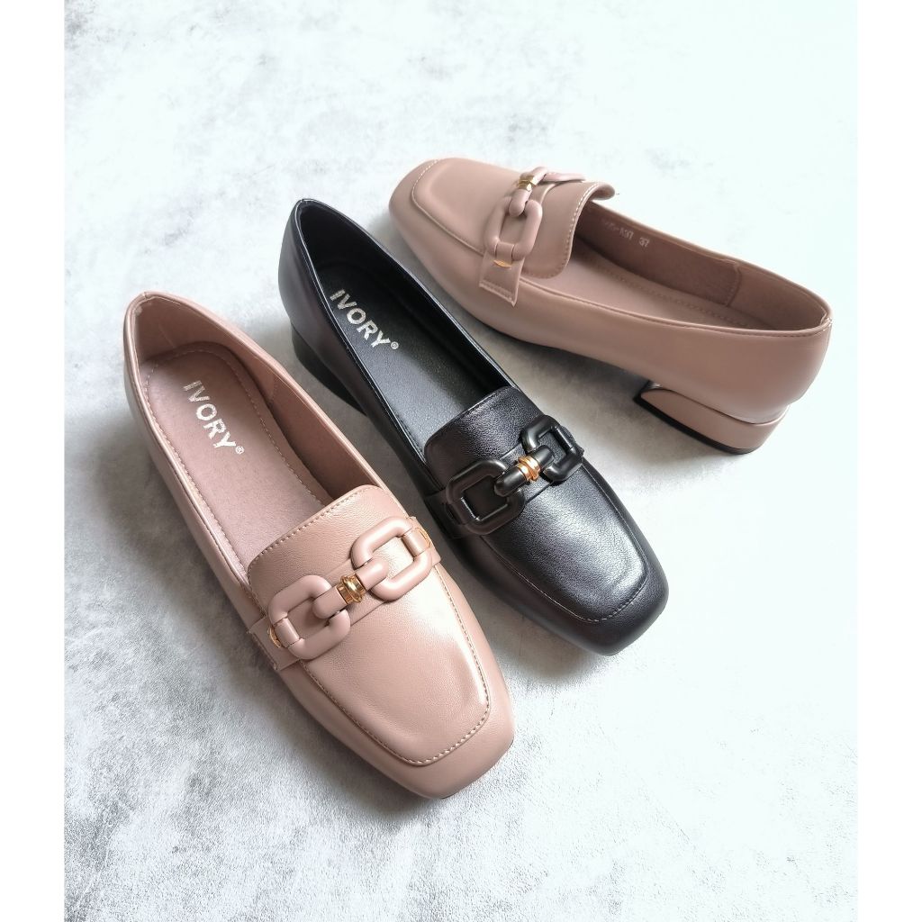 IVORY Sepatu Wanita Loafer Pantofel 3cm 555-A37
