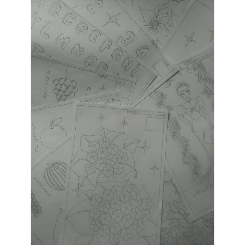 

Lembar gambar mewarnai anak A5 buatan sendiri tanpa cetak mesin & alat-(bisa untuk dijual kembali)