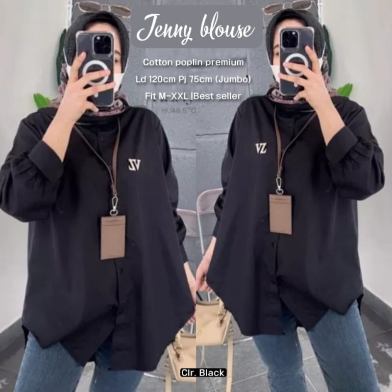 Jenny bluose best seller//bahan catton poplin premiun HQ