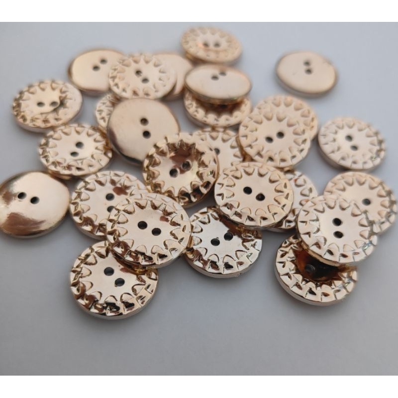 144 Pcs Kancing Baju jamur UV  Jamur datar Motif Roda uku18mm