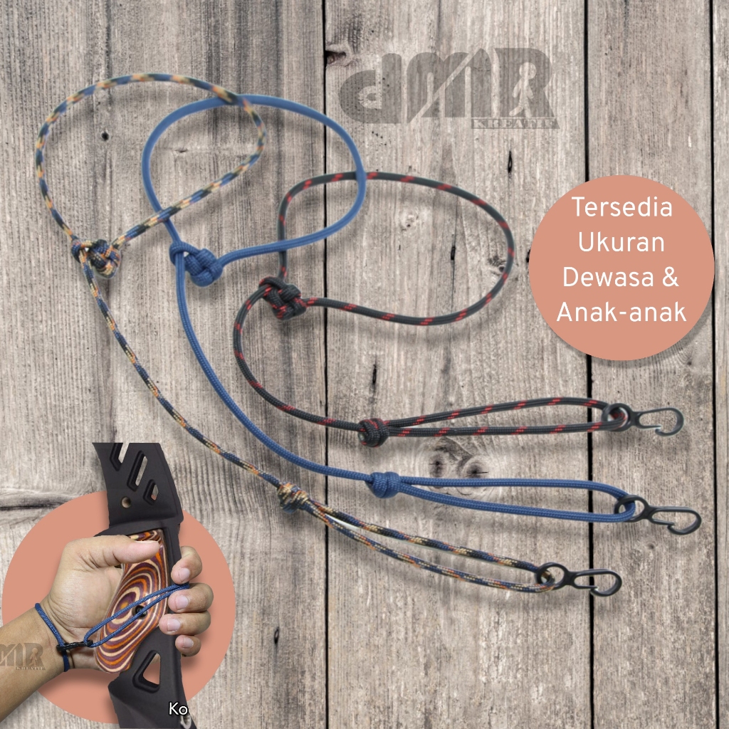 BS E Finger Sling Panah Dewasa Premium / Bow Sling Panahan Set / Sling Busur Panah Dewasa Horsebow /