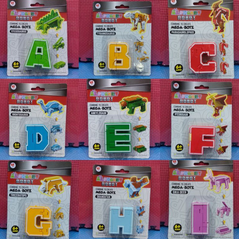 Ready Toy Addict Mainan Edukasi Alphabet Huruf Robot Mega Bots (A-Z) QHN