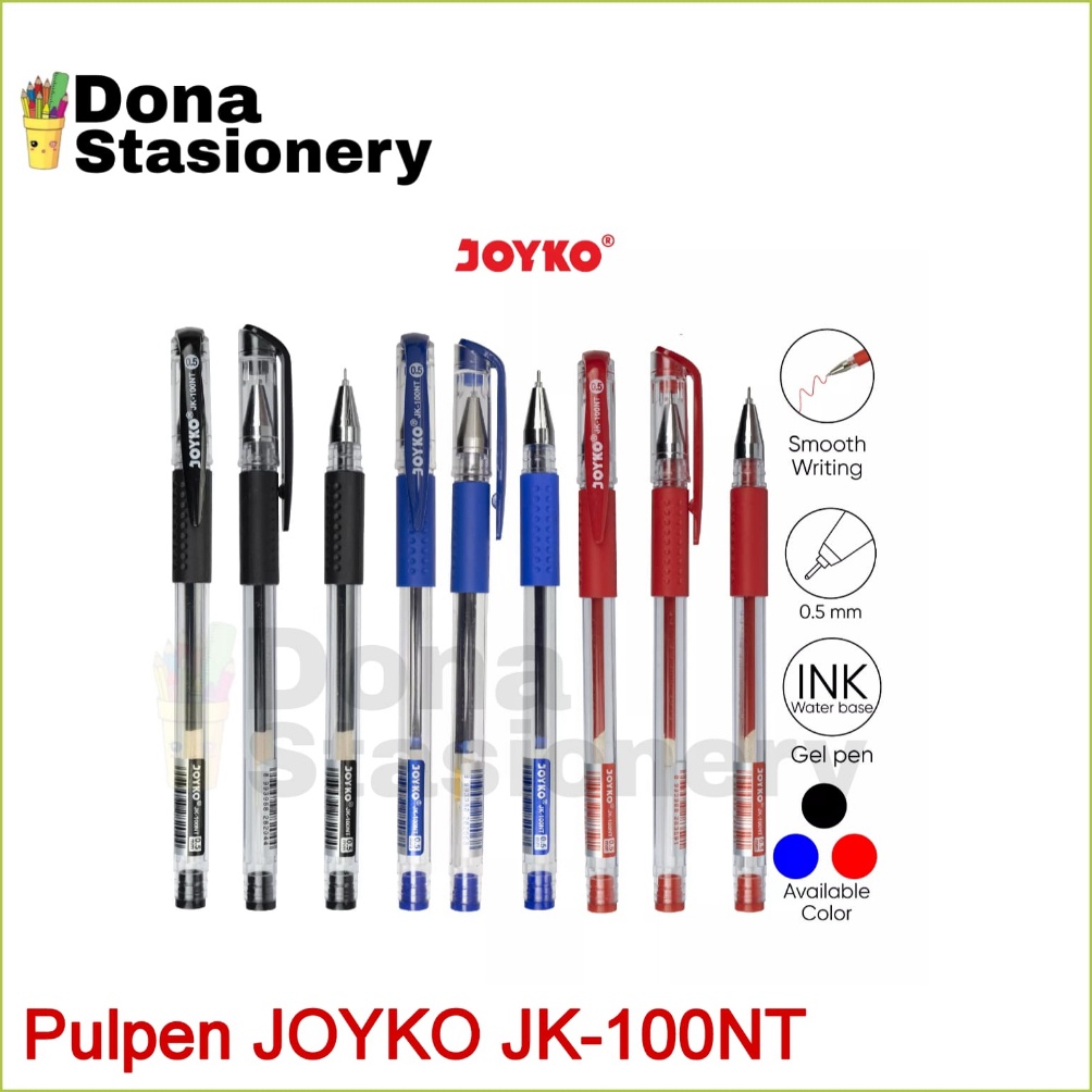 

el terkini [ 1 PACK ] Pen Joyko JK-100NT | Pulpen GEL joyko JK-100NT | Pulpen gel joyko | Pen gel murah QR0