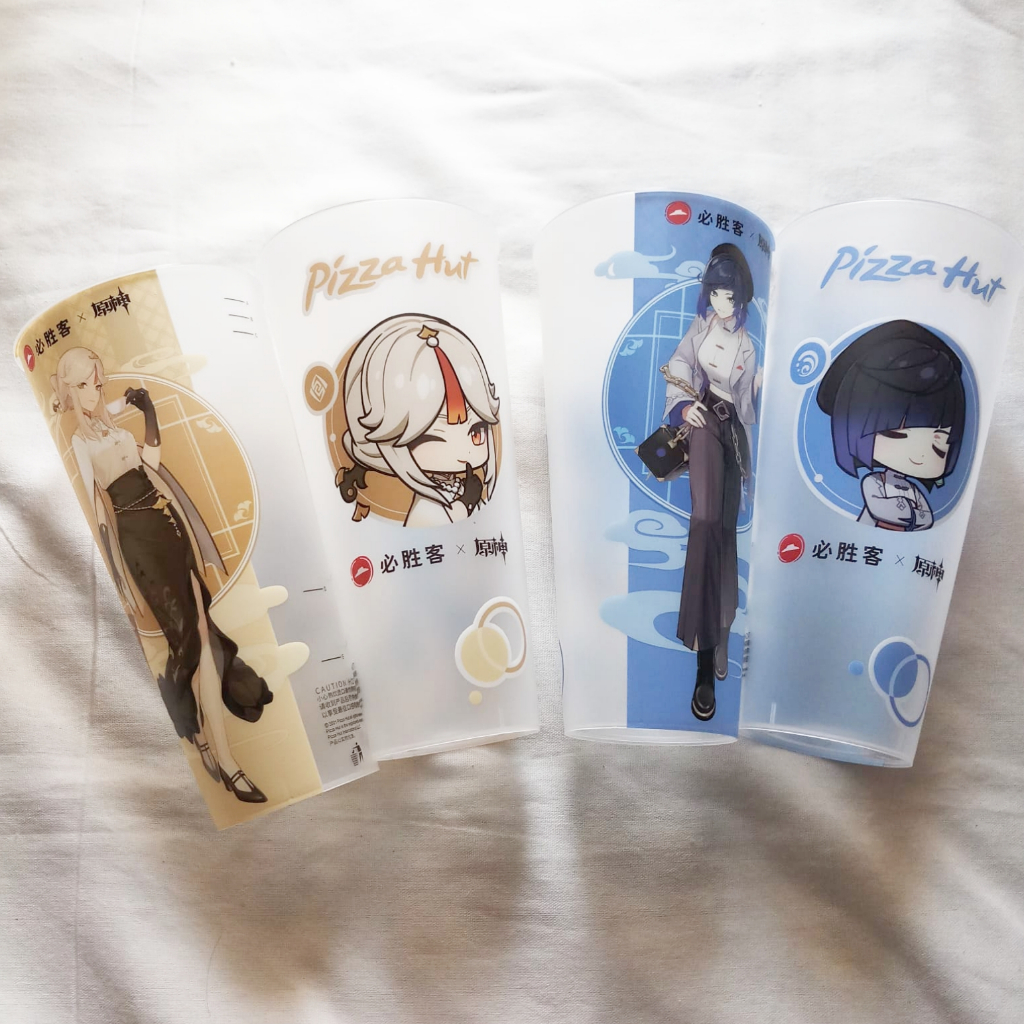 Collab Genshin Impact x Pizza Ningguang and Yelan Stickers Cup Stiker Colab