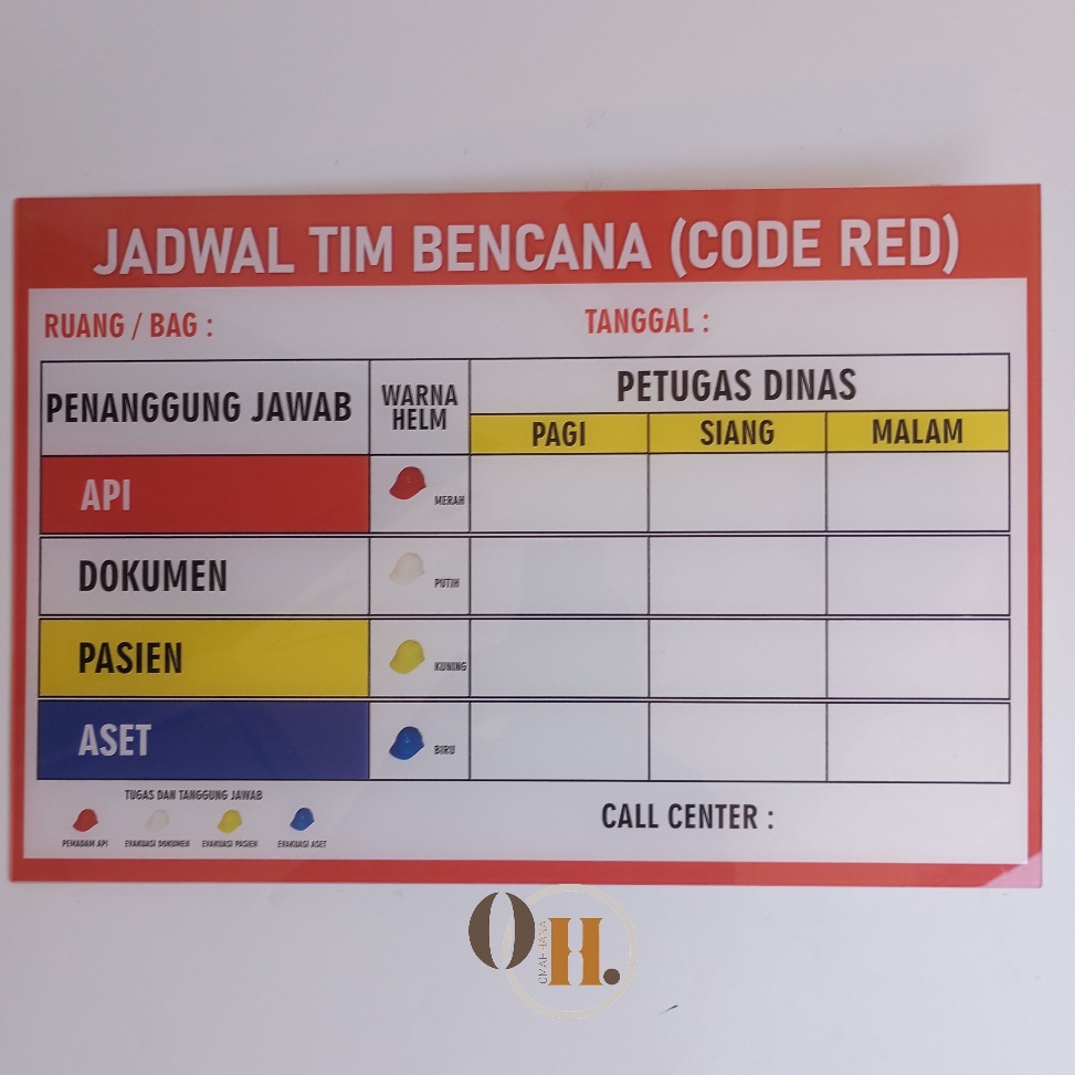 

[✒E16➤] Akrilik Code Red Jadwal Tim Bencana Eco - Papan Siaga Bencana Mini - Papan Red Code Mini Banyak Dicari