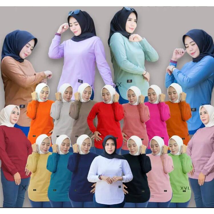 [ TERBARU ] Kaos Polos Body Oval // Fashion top original // Dinarry original // Baju  Wanita Lengan panjang Size M L XL XXL // Kaos Dinarry Hijab Style // Zolaqu Style// rezeki ibu store