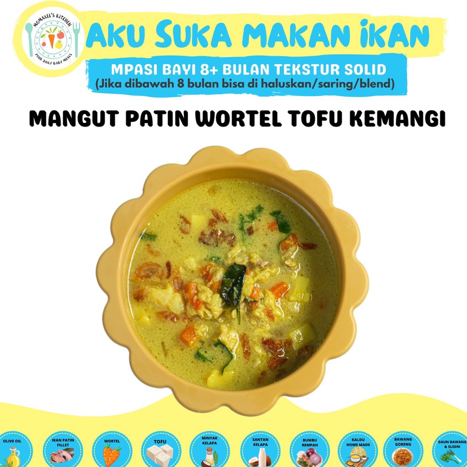 

WPLR1225 8.8 MANGUT PATIN WORTEL TOFU KEMANGI (SANTAN) (CATERING MAKANAN BAYI MPASI FROZEN BEKU/PENAMBAH BERAT BADAN ANAK)