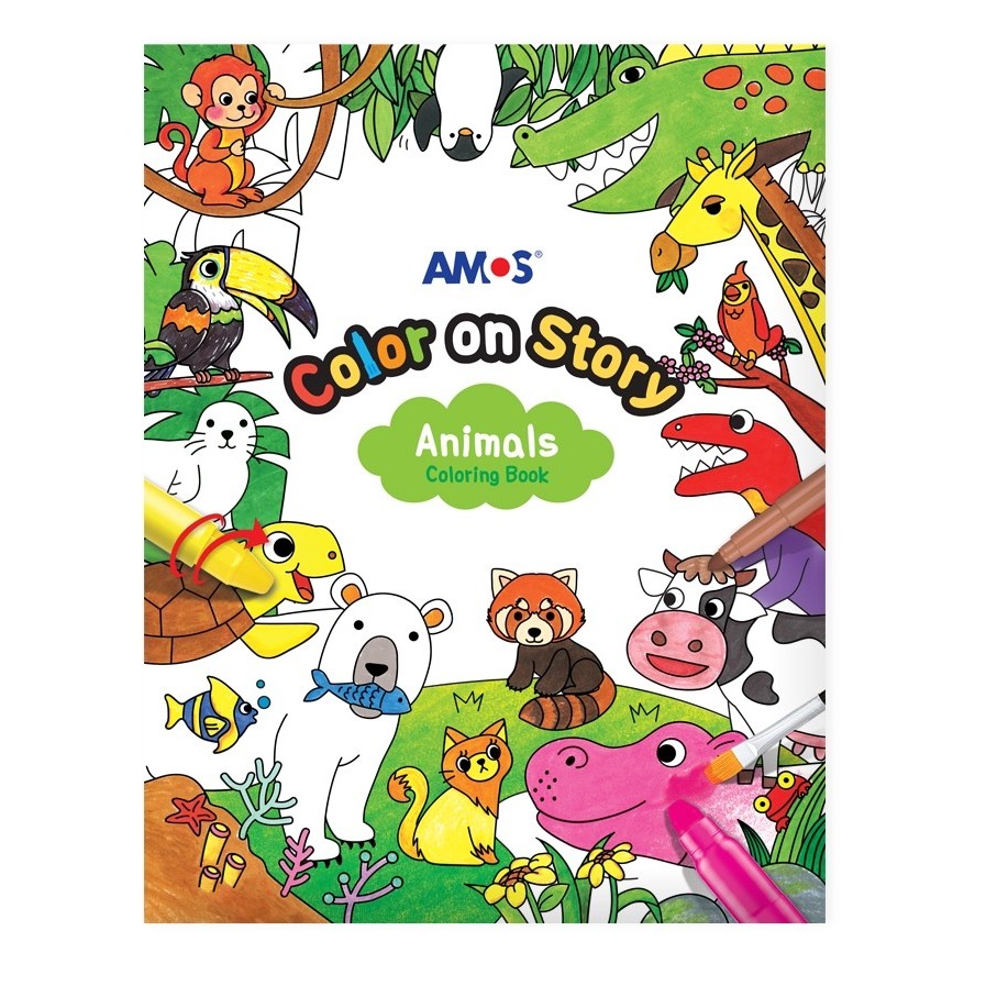 

Buku Mewarnai Amos Colour on Story- Animals Colouring Book