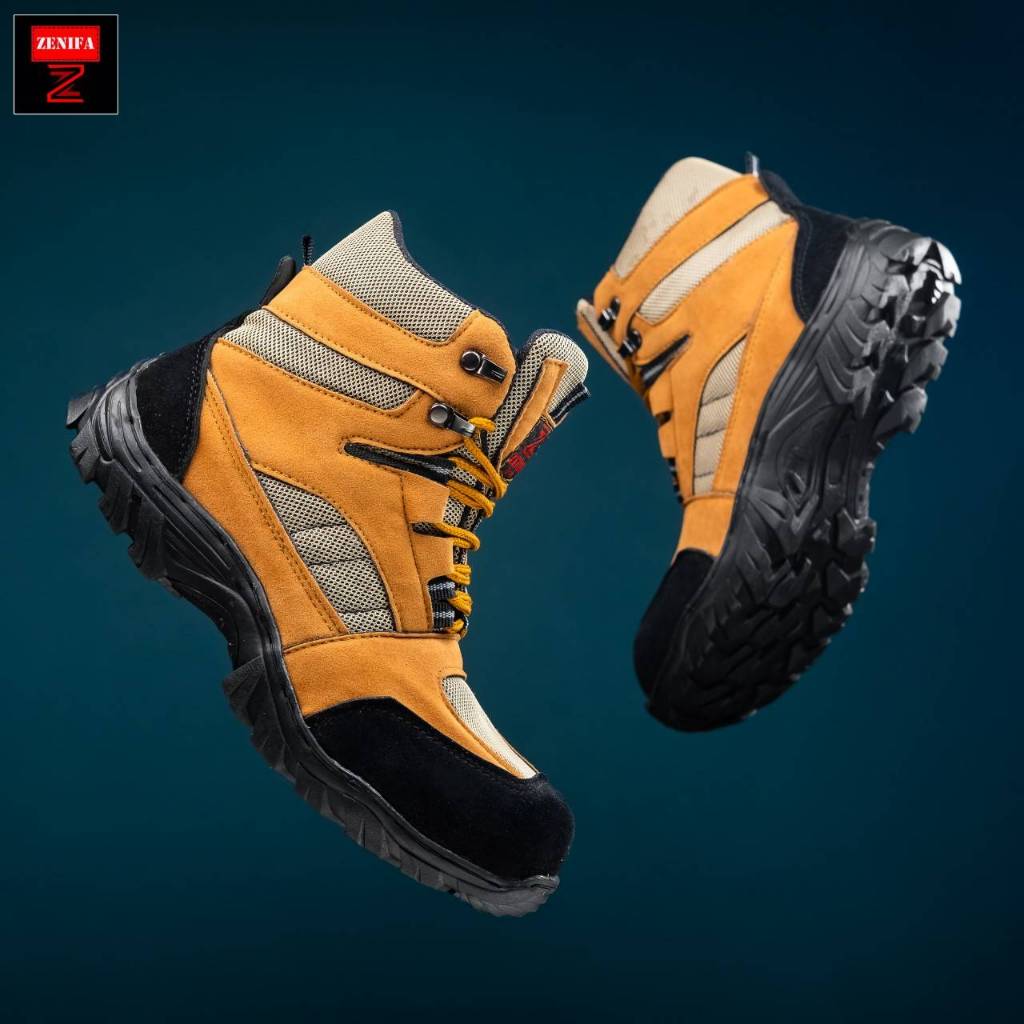 Sepatu Boots Safety Tinggi Original Zenifa Roadstar High Kerja Lapangan Outdoor Sefty Shoes Ujung Besi Pria Cowok