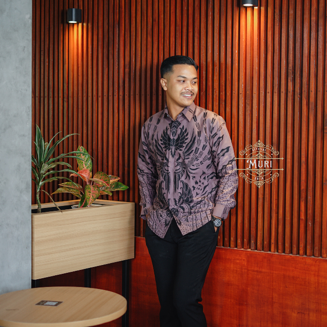 SAMUDRA Kemeja Batik Baju Batik Pria Katun Prima Lengan Panjang Dengan Kancing Executive dan Full Fu