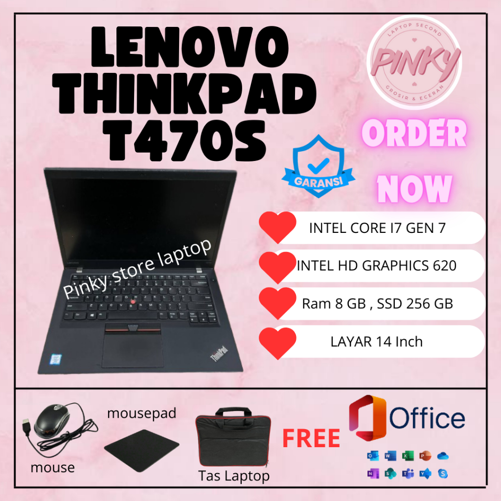 Laptop Lenovo Thinkpad T470S/ T470 / T450 / T450S / T460 / T460S / T480 SECOND LIKE NEW MURAH
