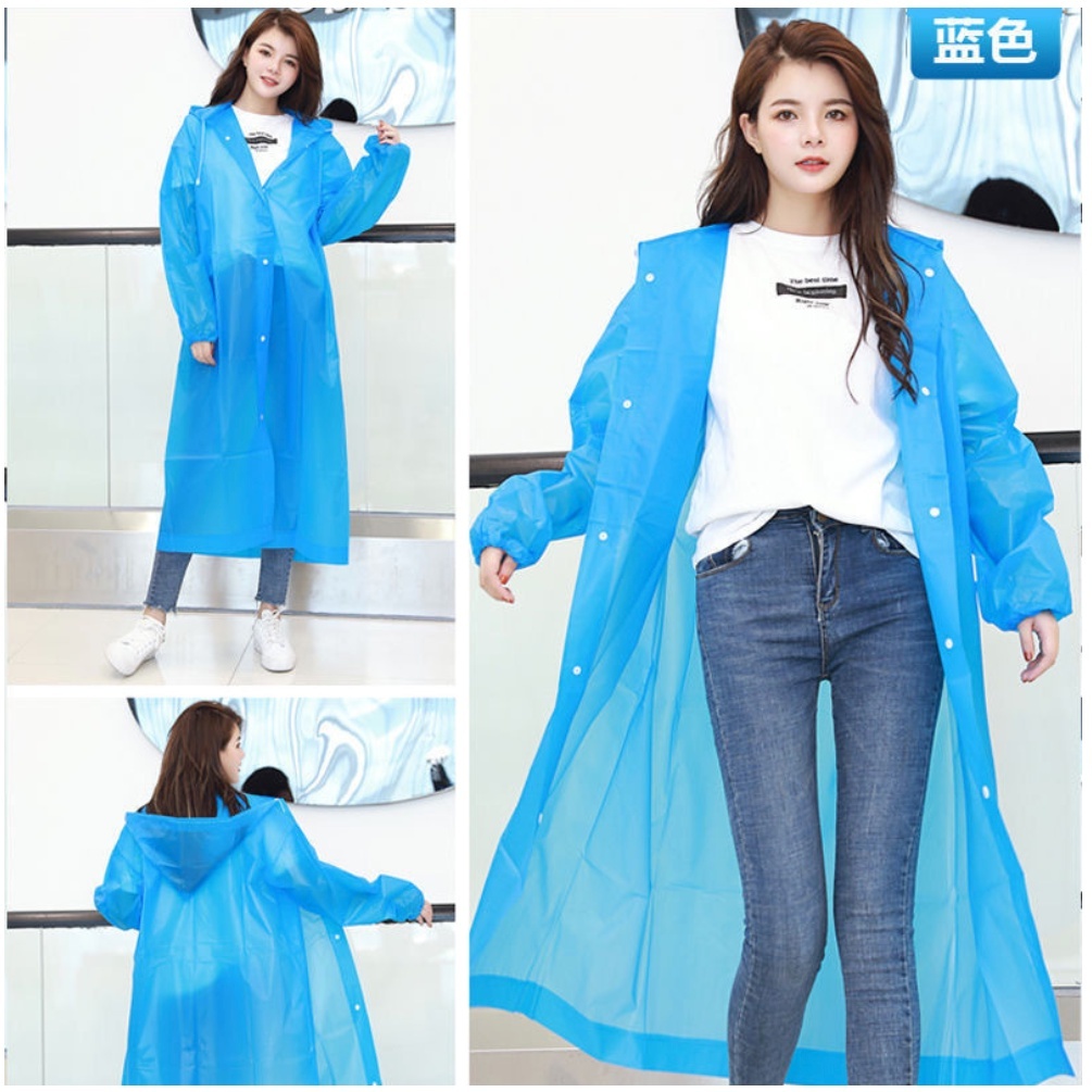 MY Jas Hujan Mantel Premium Fahsionable Korean Style Transparant Simpel Terusan Jas Ujan Ponco Warni