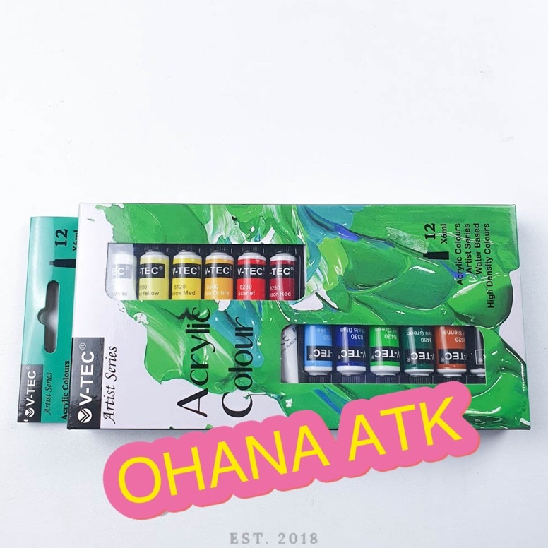 

[✺C18➤] Acrylic V-tec 12 Warna Cat Akrilik Vtec For sale