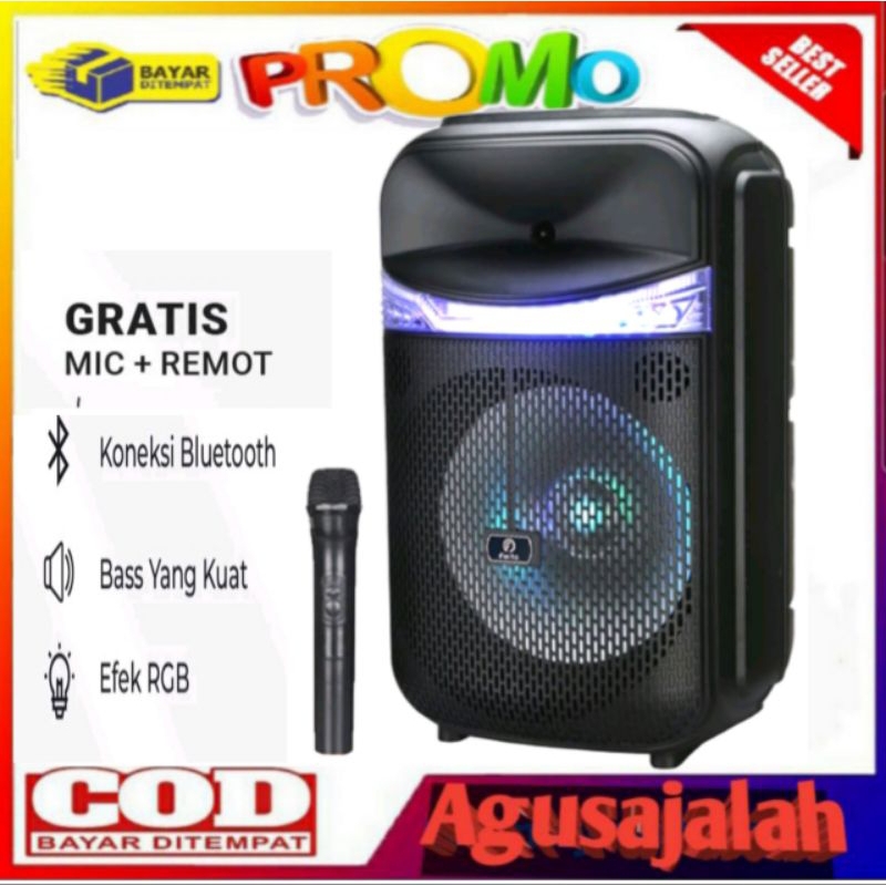 ✅cod Speaker karaoke bluetooth fleco 611 /speaker 6.5inchi LED disco 600wat 897Q 198B 858A 858B 298e