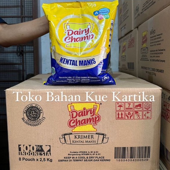 

[♢B87(] Dairy Champ Susu Kental Manis 2,5kg (isi 8) DUS Seller Now