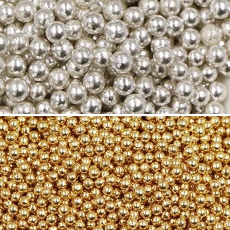 

[✤S81<] Sprinkle Silver Shimmer Gold 50gr 100gr Hiasan Kue / Mutiara Perak New Product