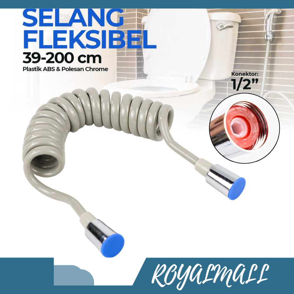 Selang Shower Flexible Hose Spring Spiral ABS 39-200cm / Selang Spiral Pelindung Pembungkus Protetor