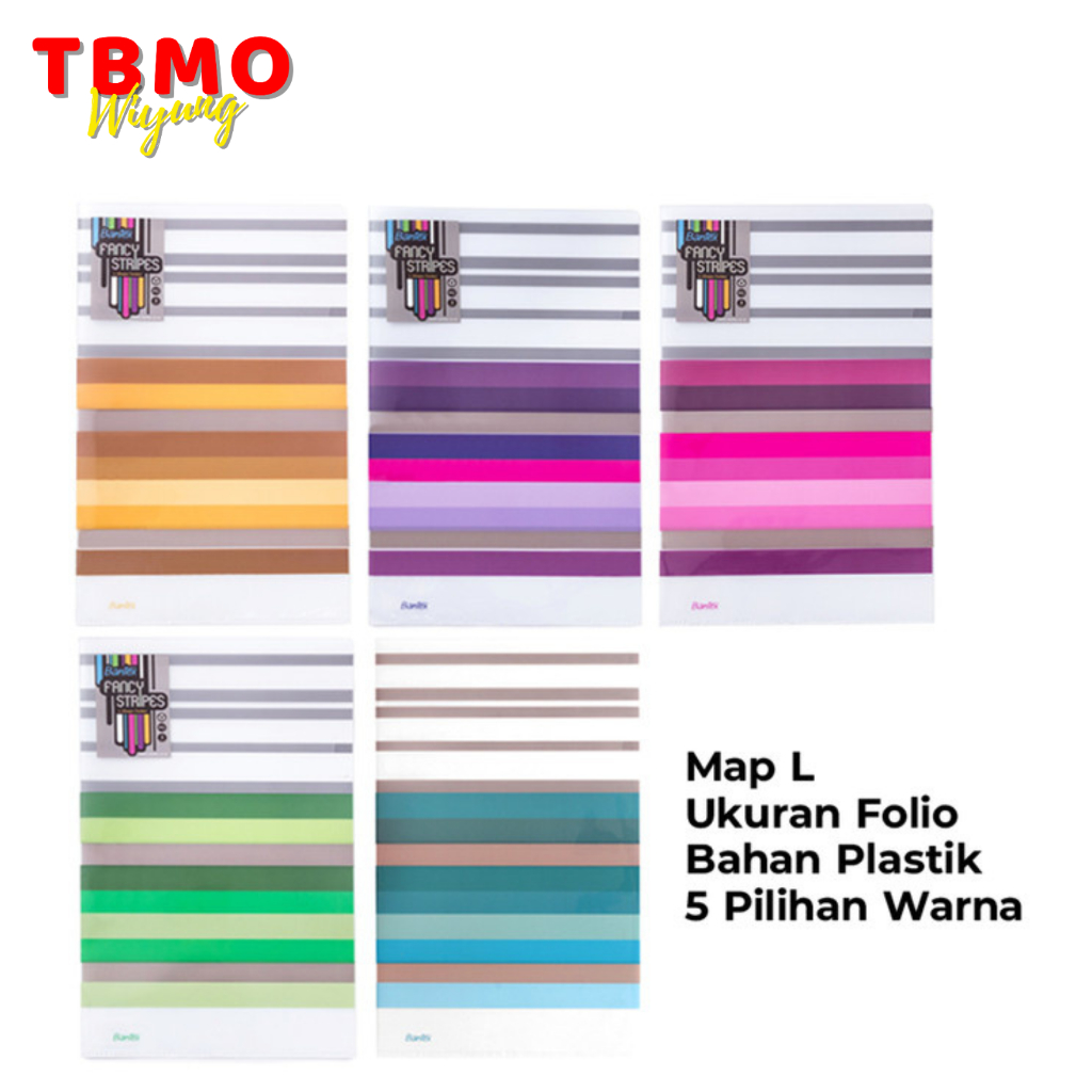 

TBMO Bantex Fancy Stripes L Shape Folder Folio 2247- Pcs