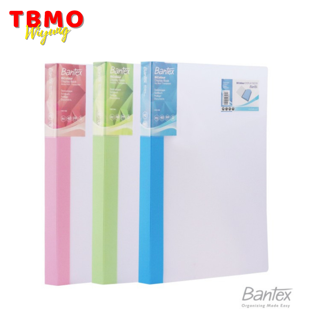 

TBMO Bantex BiColour Display Book Clear Folio F4 40 Pocket - 3185