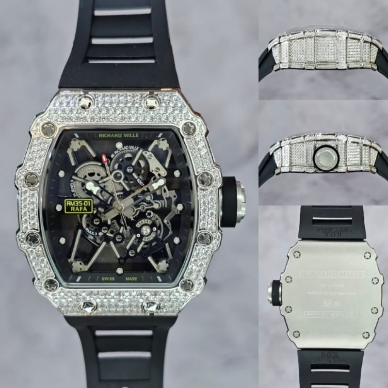 Jam tangan Automatic Pria RM 35-01 RAFA Rubber Frosted Diamond Edition