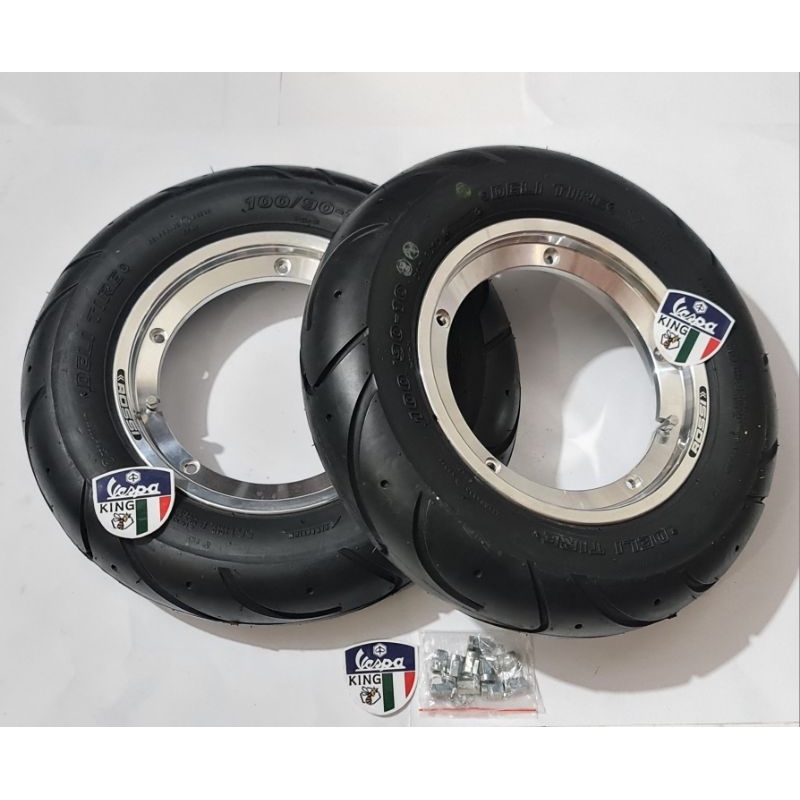 paket ban velg tubeless vespa ring 10 ban tubeless swallow delitire S 224 velg Vrossi vespa klasik r