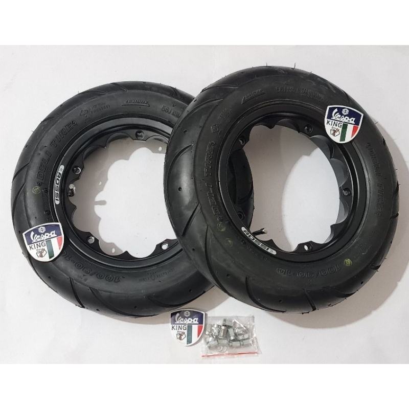 paket ban velg tubeless vespa ring 10 ban tubeless swallow delitire S 224 velg Vrossi VRX vespa klas