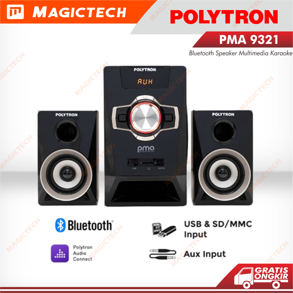 SPEAKER MULTIMEDIA POLYTRON PMA 9321 BLUETOOTH KARAOKE PMA9321