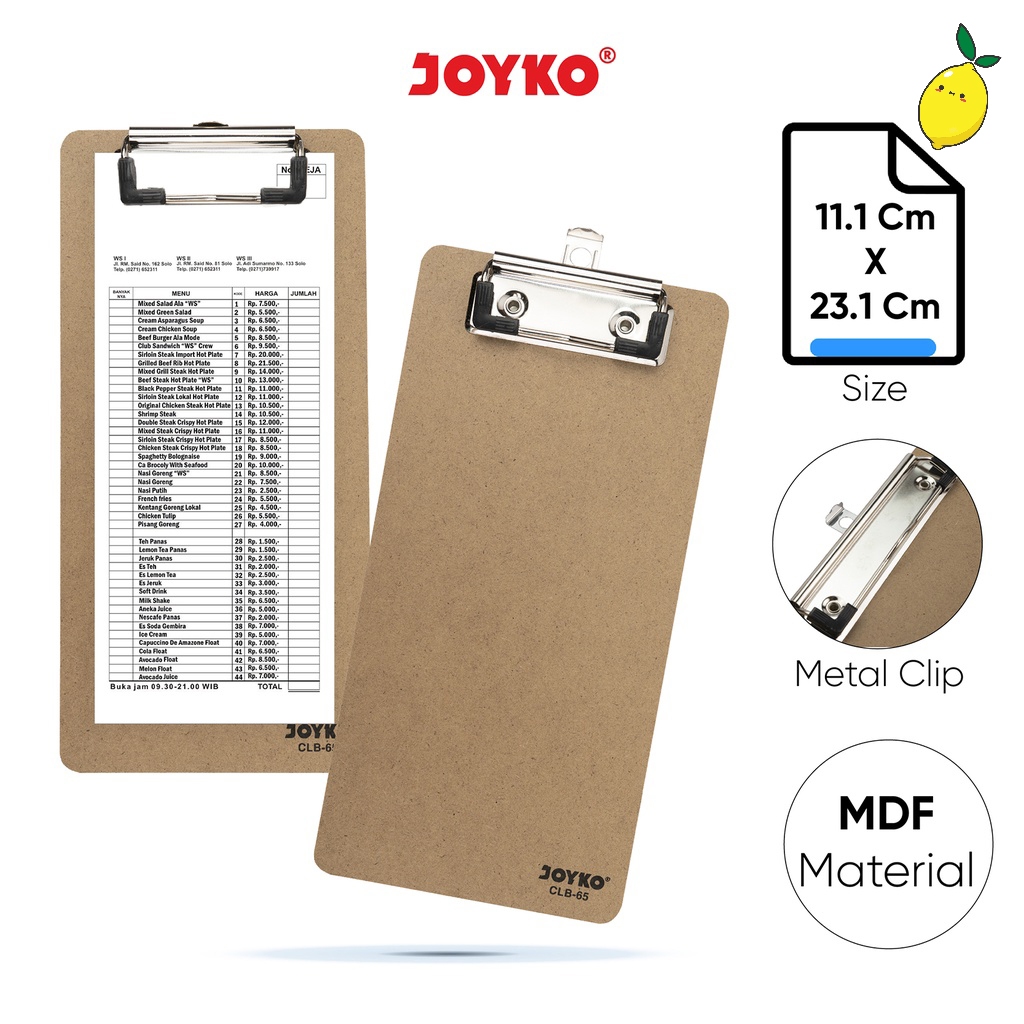 

Clipboard / Papan Jalan / Alas Ujian Joyko CLB-65