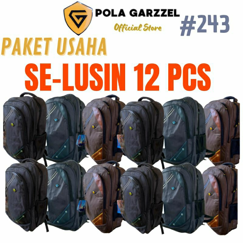 POLA GARZZEL #243 - PAKET USAHA LUSINAN TAS PREMIUM RANSEL MICRO SERAT BACKPACK POLO WATERPROOF FIBE