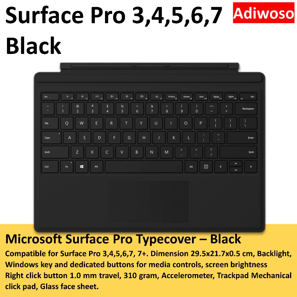 Microsoft Surface Pro 3 4 5 6 7 7+ Keyboard