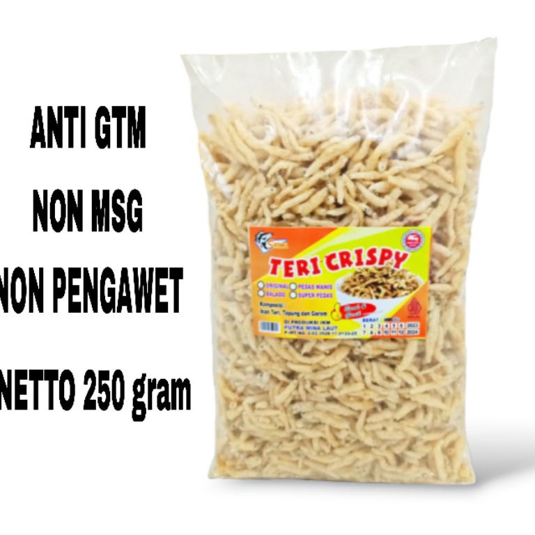 

[♤K2<] Teri Crispy +250g Kualitas Super-Teri Krispi sintamel- lauk Teri Crspy- oven teri crispy-teri medan- teri jepang crispy -teri korea-MPASI BAYI-NON MSG - IKAN TERI- RUFANI KENDUY Cuci-Gudang