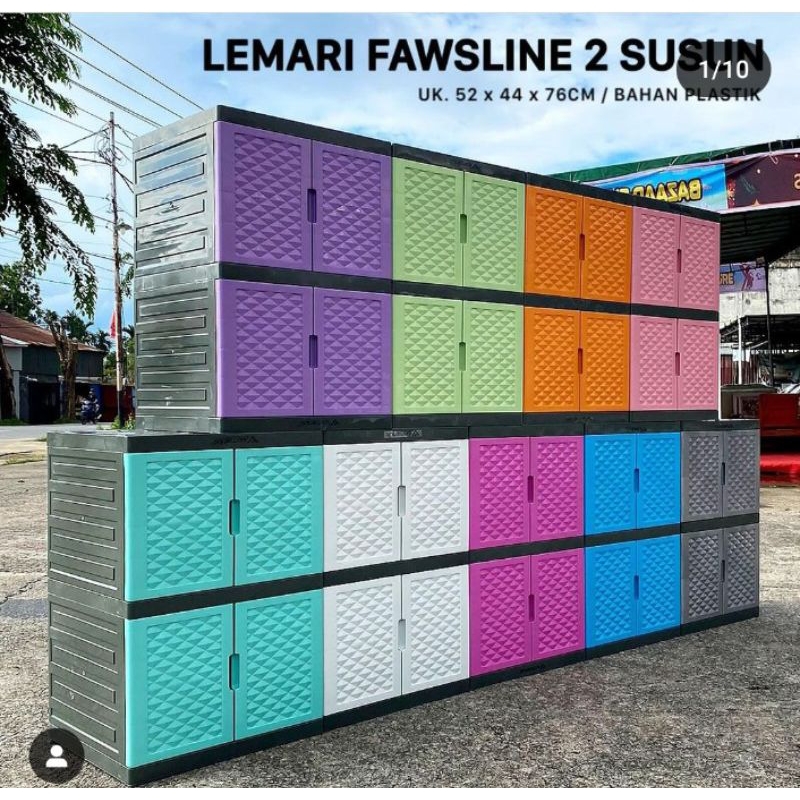 lemari plastik 2 susun tebal
