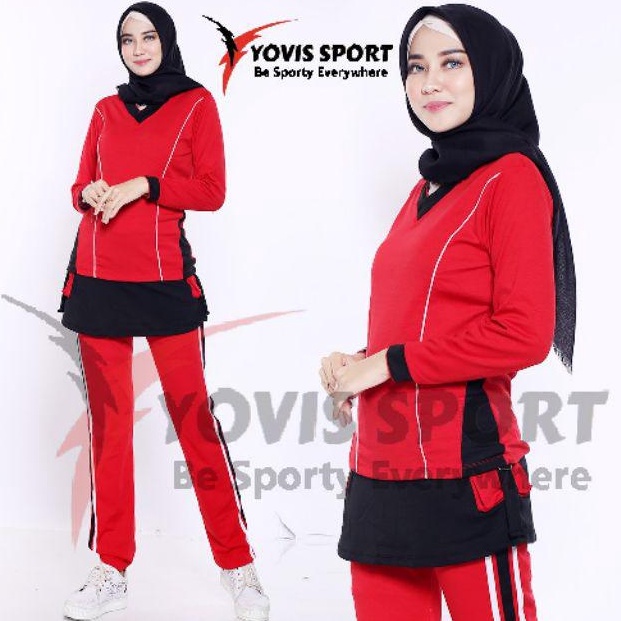SALE Setelan baju olahraga senam wanita muslimah / aerobik /celana zumba /yoga Yovis Sport / setelan