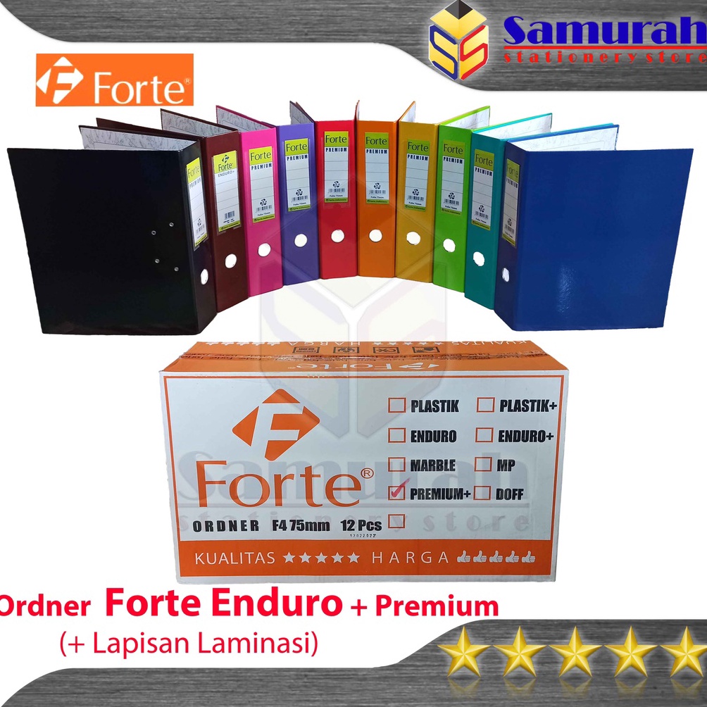 

[⁂M5&] Ordner Forte Premium Enduro + Laminasi Ukuran Folio / F4 Punggung 75 mm Warna Warni / Map File 2 Lubang / Bolong Besi Samping Dokumen / Berkas Discount