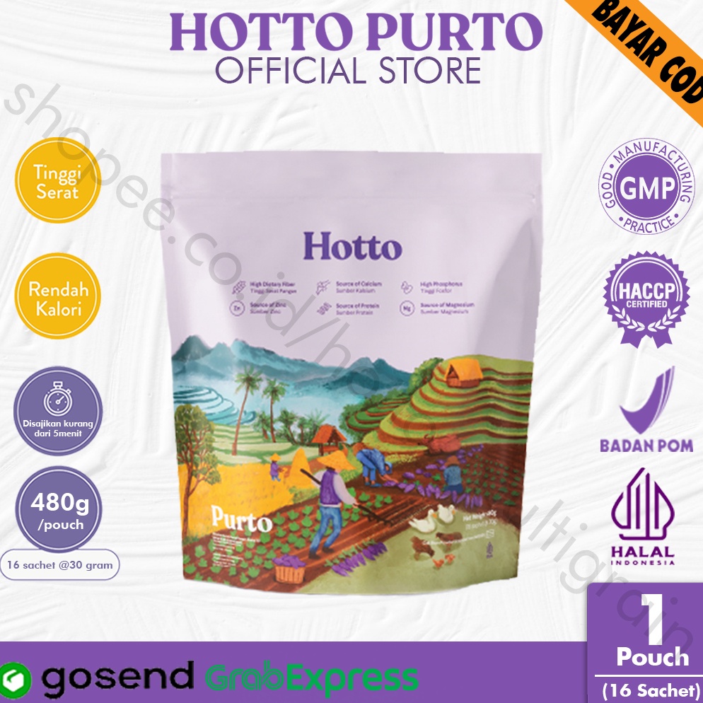 

[♢Q64\] Hotto Purto - 1 Pouch (16 Sachet) Hotto Purto Official Store Original Multigrain New Product