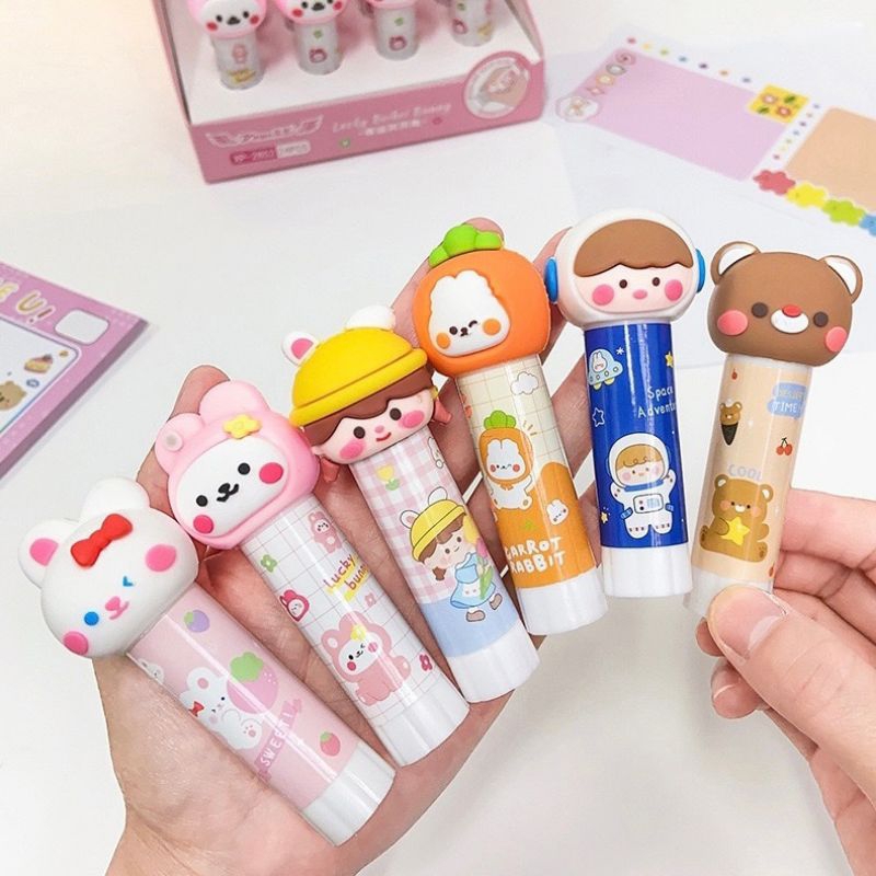 

lem kertas / Glue stick kepala karet karakter Stick