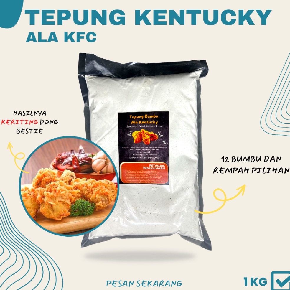 

Kirim L4ngsung TEPUNG KENTUCKY AYAM KRISPI / CRISPY KEMASAN 1KG Murah