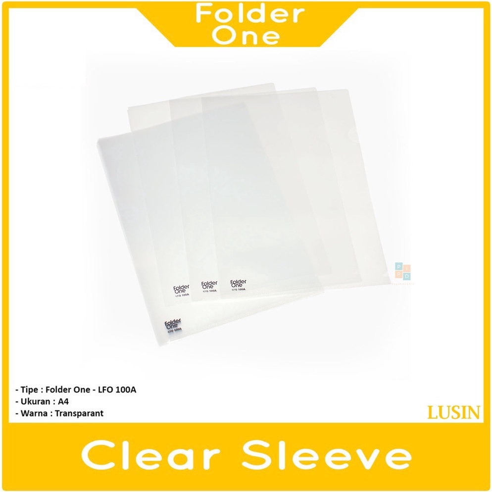 

RZMHE Folder One - Map L Bening Transparent A4 Warna - Lusin pflt0