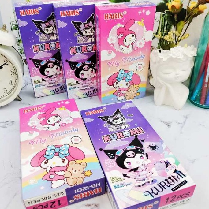 

(12Pcs) Pulpen Fancy Karakter Lucu / Pen Gel Motif Cewe Cowo Baru ⌒O⌒