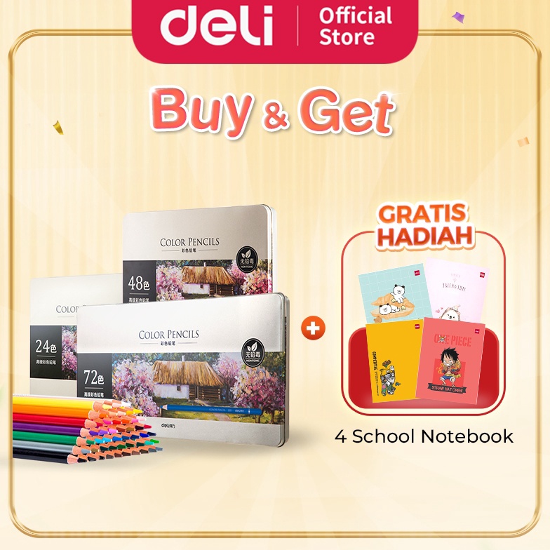 

Deli High-grade Oil Pencil Color Pensil Warna Minyak 48/72 Warna 6567 6568 99tk0