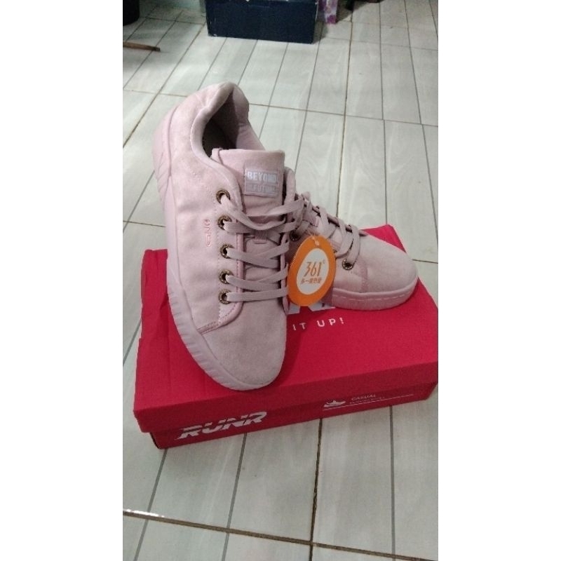 Sepatu 361 fashion NOTA LIVE pink olahraga