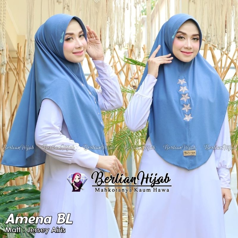 AMEENA BL BORDIER ORI BERLIAN/BERGO BORDIR CANTIK KEKINIAN TREND HIJAB INSTANT 2023